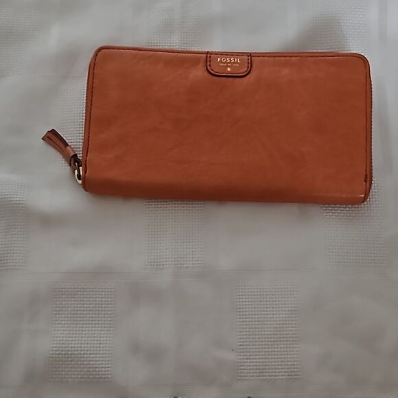 Fossil Women's Leather Wallet Orange - Picture 15 of 16